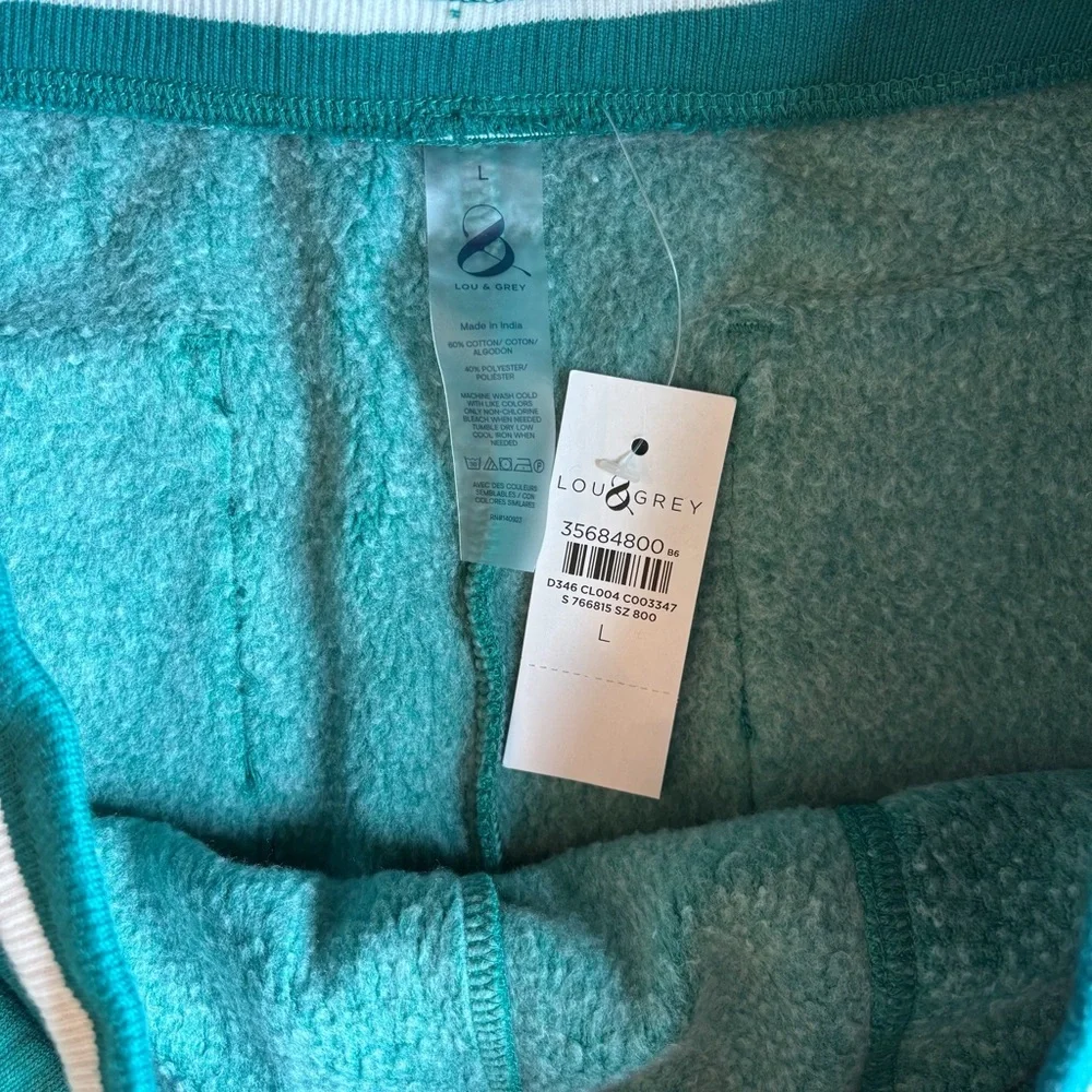 Lou & Grey Teal Fleece-Lined Jogger Sweatpants | Drawstring | Women’s L | NWT - Picture 2 of 3